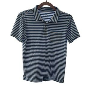 Primary Kids Striped Short Sleeve Polo Shirt Size 14 Blue White Casual Top